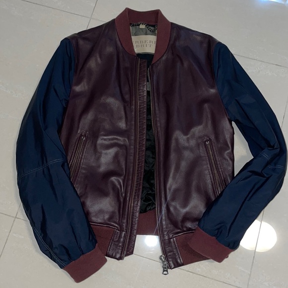 Burberry leather bomber jacket